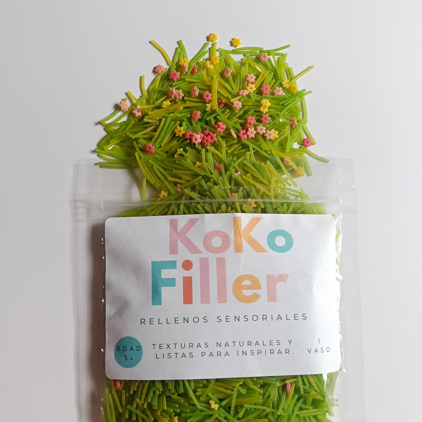 KokoFiller Campo Florido – Relleno Natural para bandeja sensorial Montessori