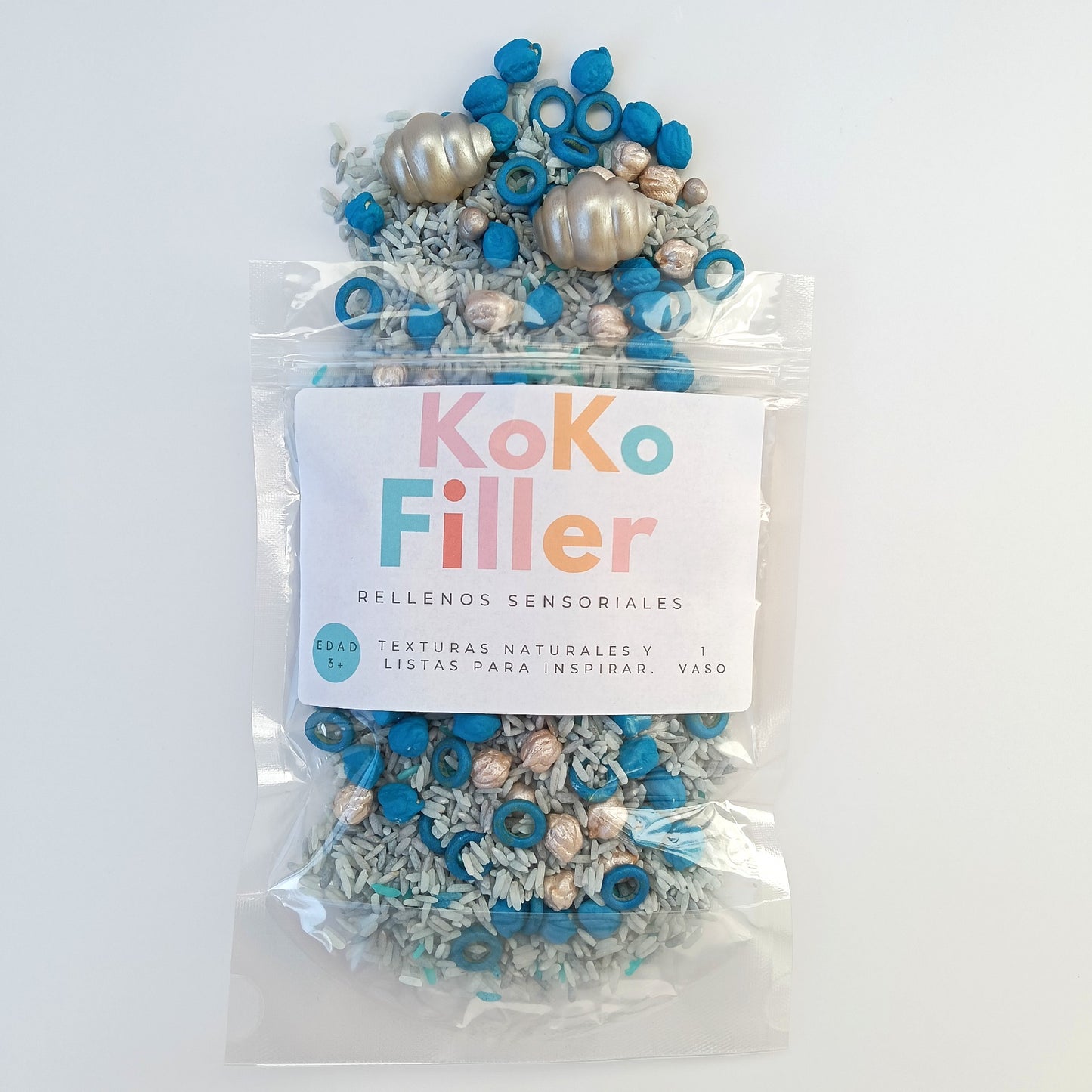 KokoFiller Lluvia de primavera – Relleno Natural para bandeja sensorial Montessori