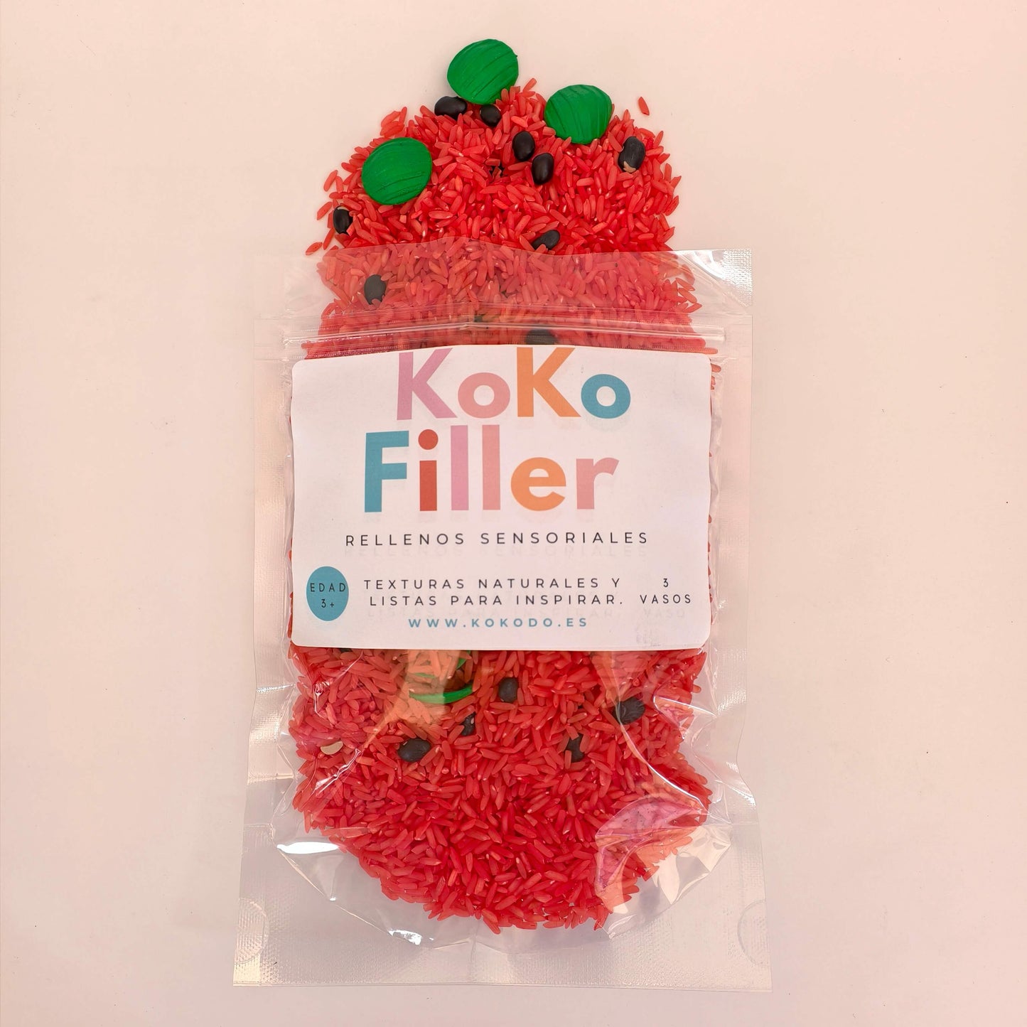 KokoFiller Sandía – Relleno Natural para Bandeja Sensorial Montessori