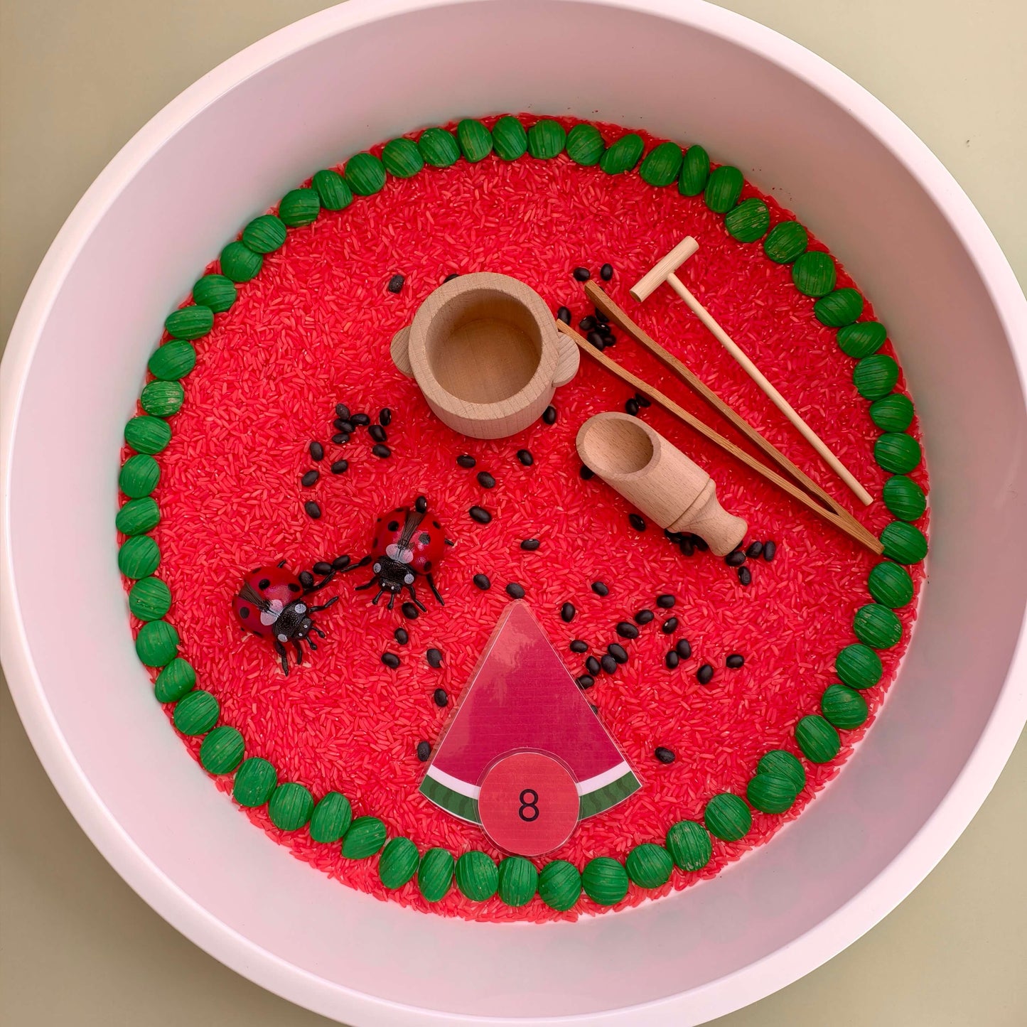 KokoFiller Sandía – Relleno Natural para Bandeja Sensorial Montessori