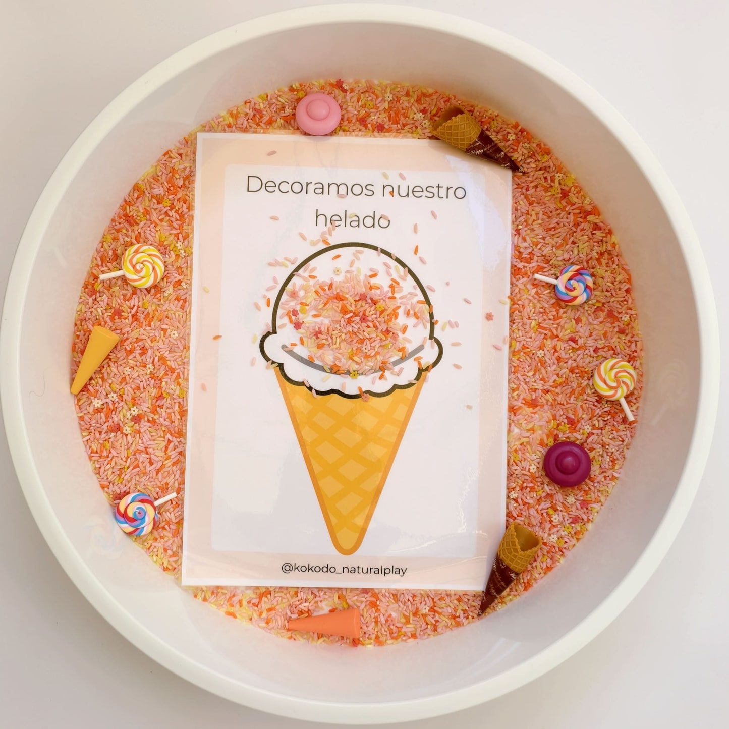 KokoFiller Helados – Relleno Natural para Bandeja Sensorial Montessori