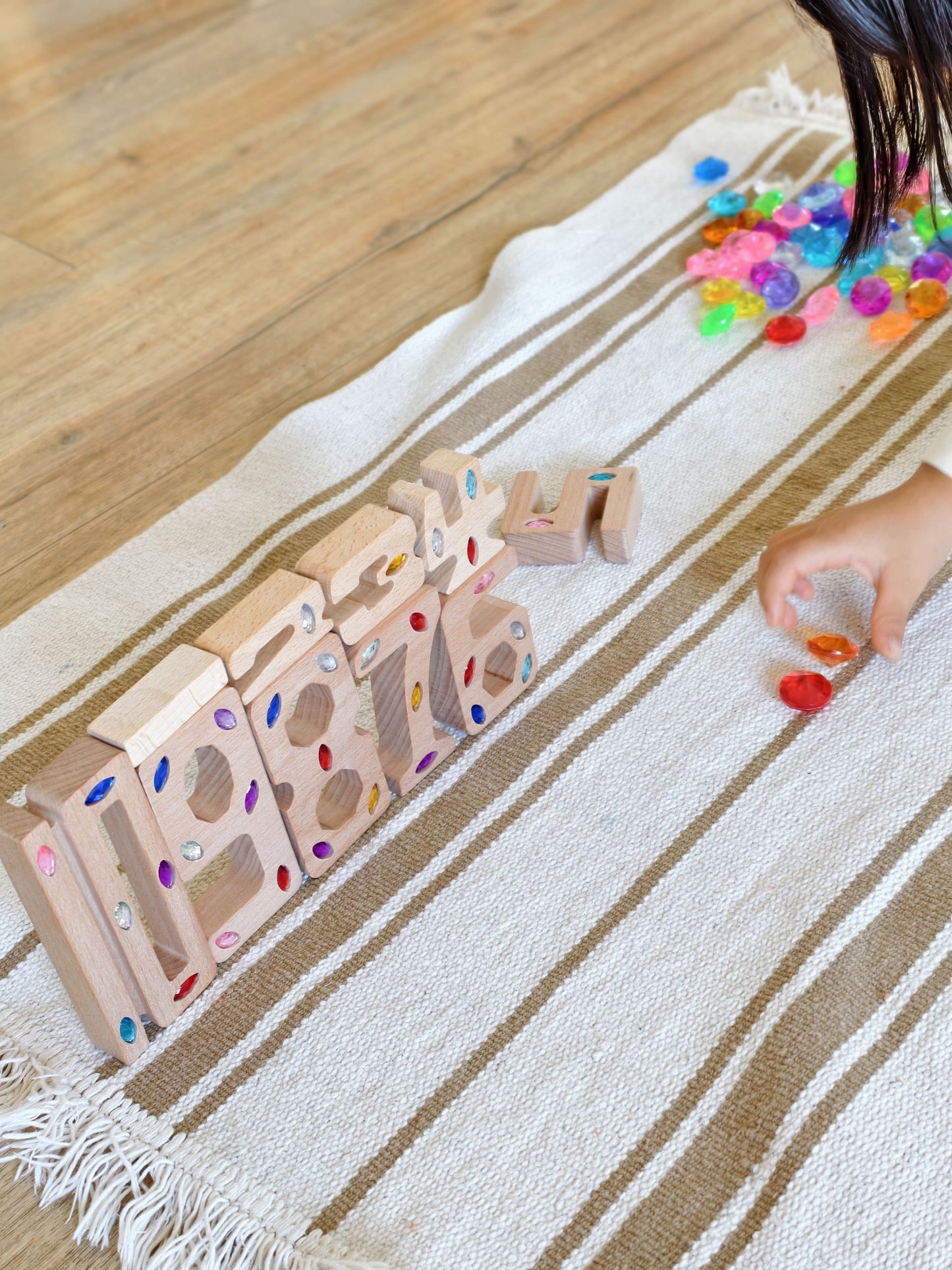 Bloques de madera Montessori numeros