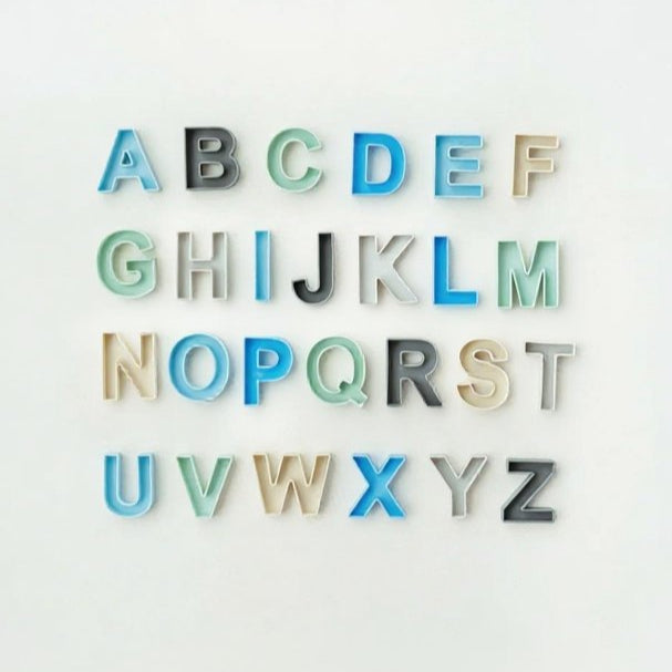 Letras sensoriales de silicona - color azul