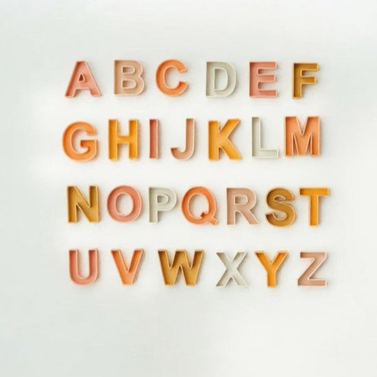Letras sensoriales de silicona - color naranja - 1
