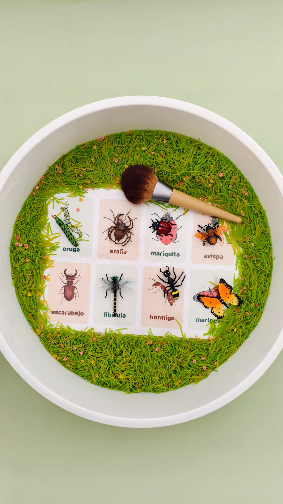 Bandeja sensorial montessori primavera