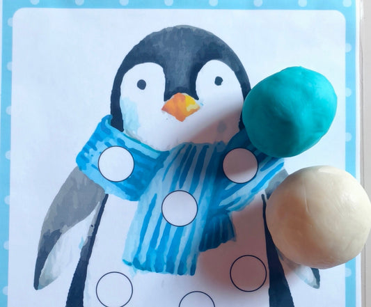 Plantilla de Pingüino para Plastilina: Calma y Motricidad Fina en Invierno