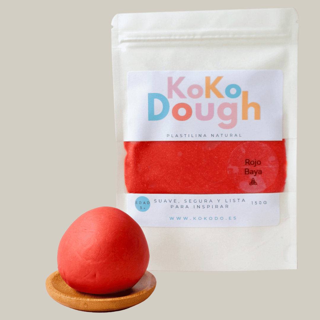 Kokodough Rojo Baya: Plastilina Natural para Desarrollo Sensorial y Motricidad Fina