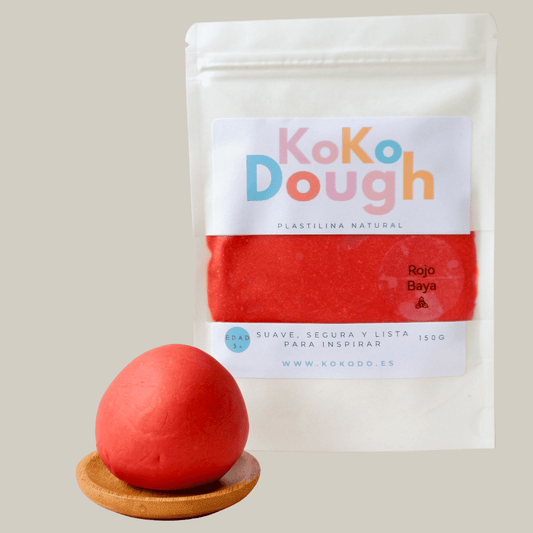Kokodough Rojo Baya: Plastilina Natural para Desarrollo Sensorial y Motricidad Fina