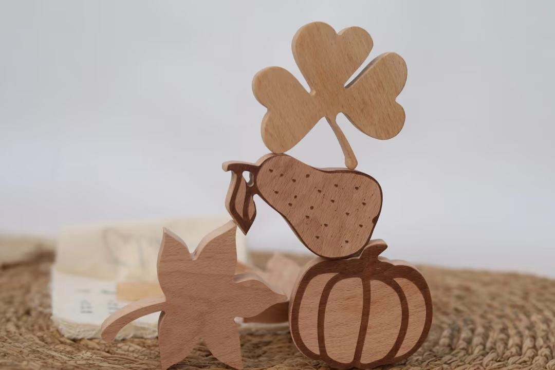 Bloques Montessori otoño juegos montessori naturales sensoriales