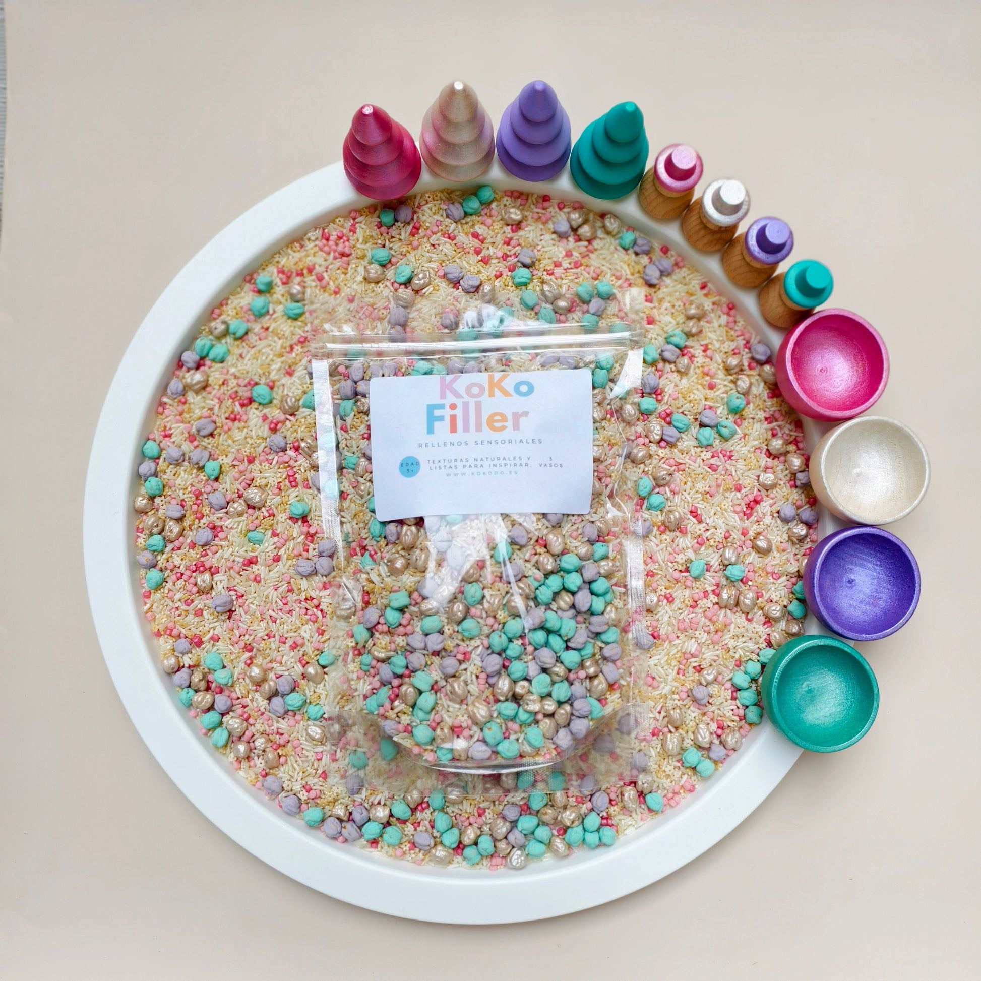 KokoFiller Winter Calm – Relleno Sensorial Montessori para Actividades de Invierno y Juego Libre