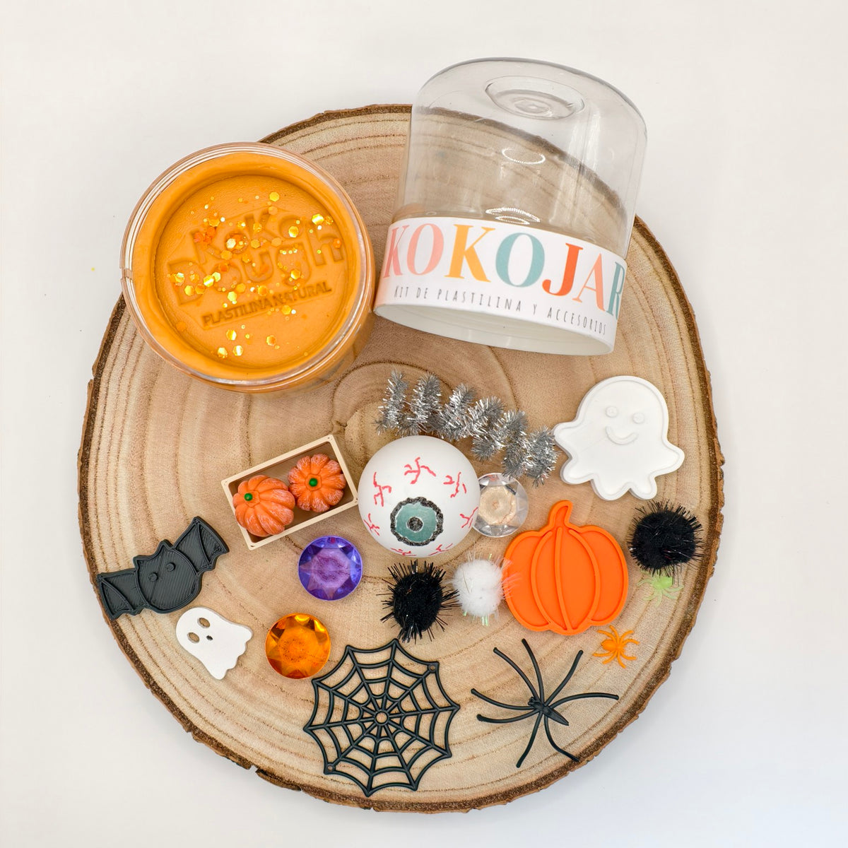 KokoJar Little Spooky · Kit de plastilina y juego sensorial de Halloween