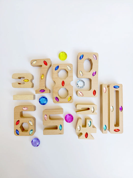 Bloques de madera de números Montessori