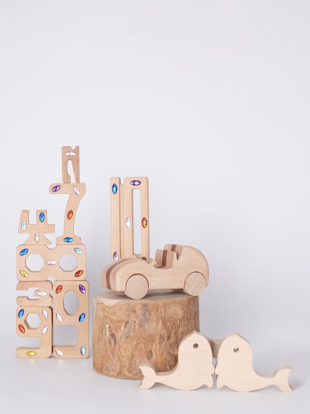 Bloques de madera montessori numeroa