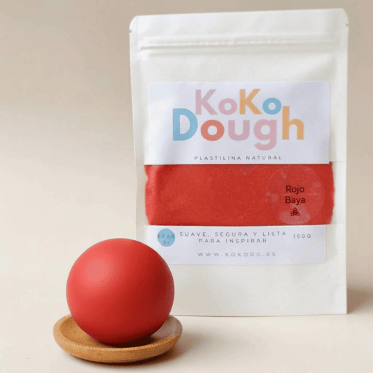 Kokodough Rojo Baya: Plastilina Natural para Desarrollo Sensorial y Motricidad Fina