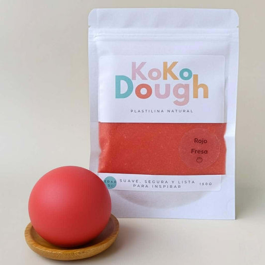 Kokodough Rojo Fresa – Plastilina Natural para Juego Sensorial
