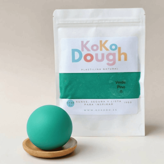 Kokodough Verde Pino: Plastilina Natural para Desarrollo Sensorial y Motricidad Fina