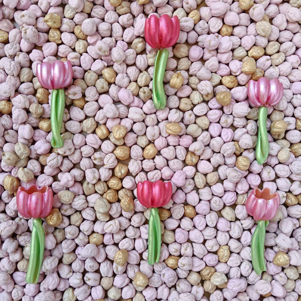 KokoFiller Jardín de Tulipanes – Relleno Natural para bandeja sensorial Montessori